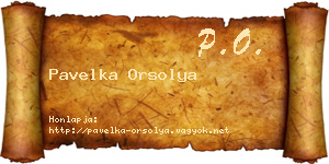 Pavelka Orsolya névjegykártya