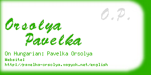 orsolya pavelka business card